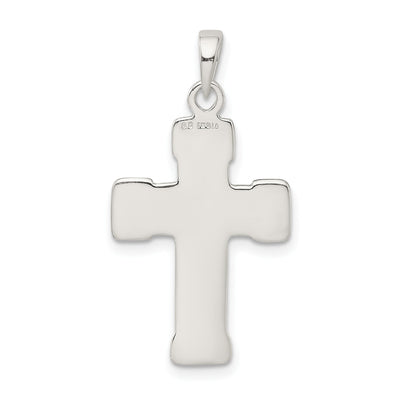 Sterling Silver Polished And Textured Crucifix Pendant