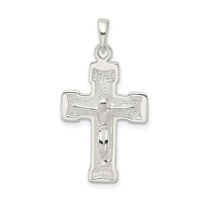 Sterling Silver Polished And Textured Crucifix Pendant