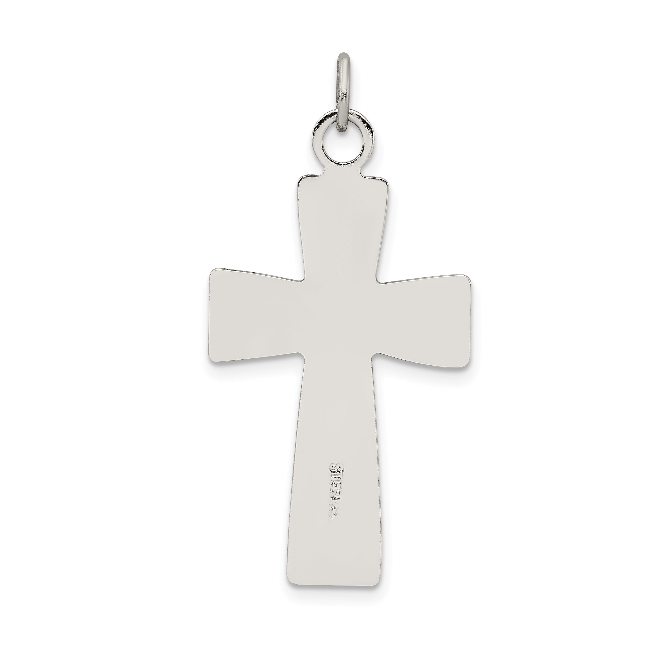 Sterling Silver Black Epoxy Inri Crucifix Pendant