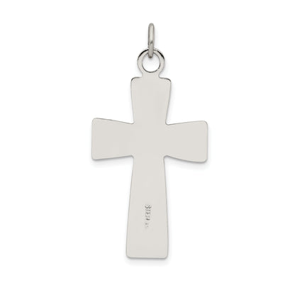 Sterling Silver Black Epoxy Inri Crucifix Pendant