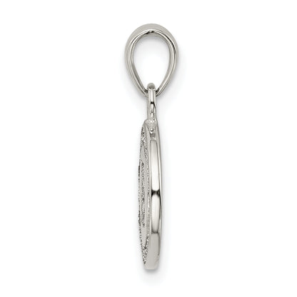 Sterling Silver Glitter Enamel Letter B Initial Circle Pendant