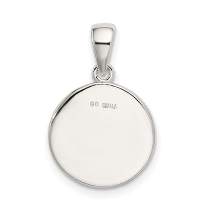 Sterling Silver Glitter Enamel Letter K Initial Circle Pendant