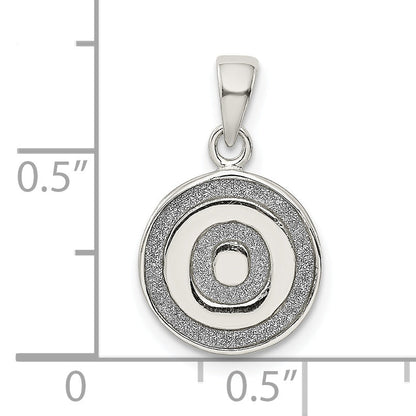 Sterling Silver Glitter Enamel Letter O Inital Circle Pendant