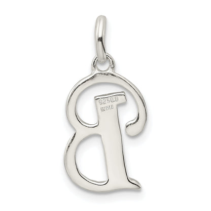 Sterling Silver Polished Glitter Enamel Letter B Initial Charm