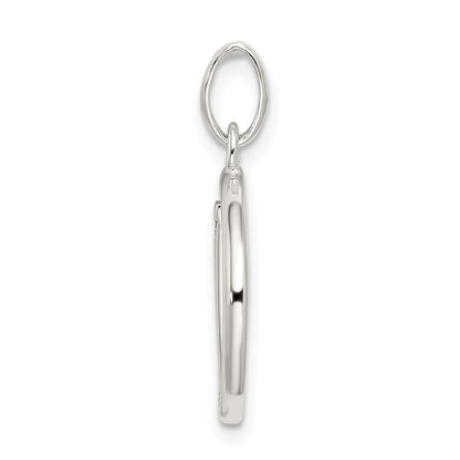 Sterling Silver Polished Glitter Enamel Letter D Initial Charm