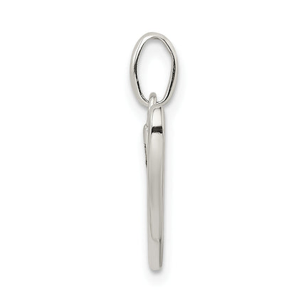 Sterling Silver Polished Glitter Enamel Letter V Initial Charm