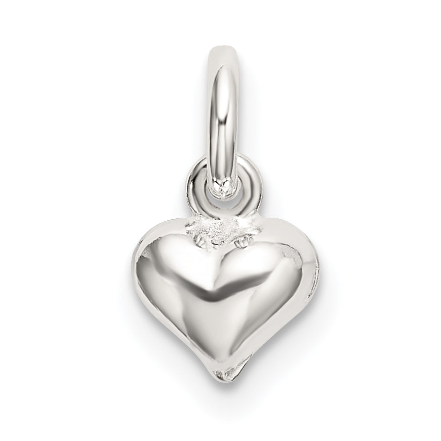 Sterling Silver Polished Puffed Heart Charm