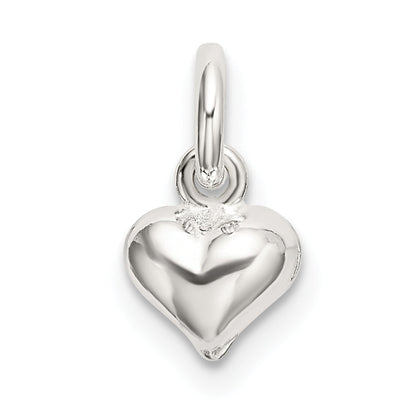 Sterling Silver Polished Puffed Heart Charm