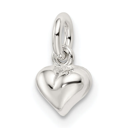 Sterling Silver Polished Puffed Heart Charm