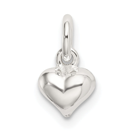 Sterling Silver Polished Puffed Heart Charm