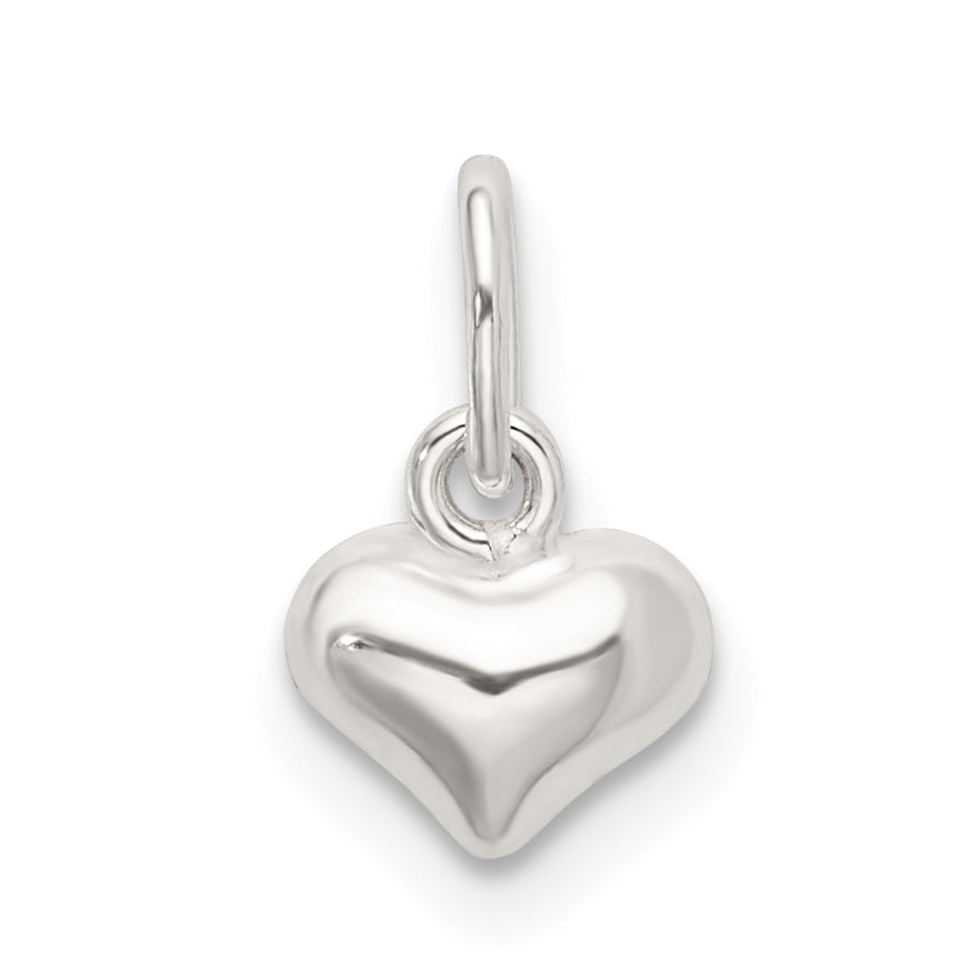 Sterling Silver Polished Puffed Heart Charm