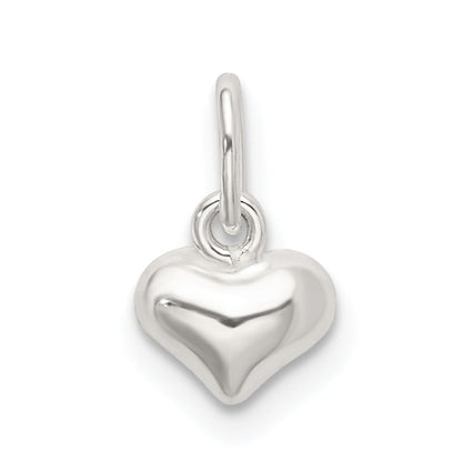 Sterling Silver Polished Puffed Heart Charm