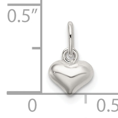 Sterling Silver Polished Puffed Heart Charm