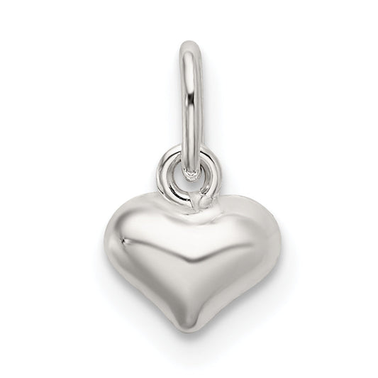 Sterling Silver Polished Puffed Heart Charm