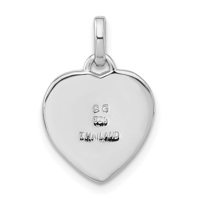 Sterling Silver Rhodium-Plated Polished Love Heart Pendant