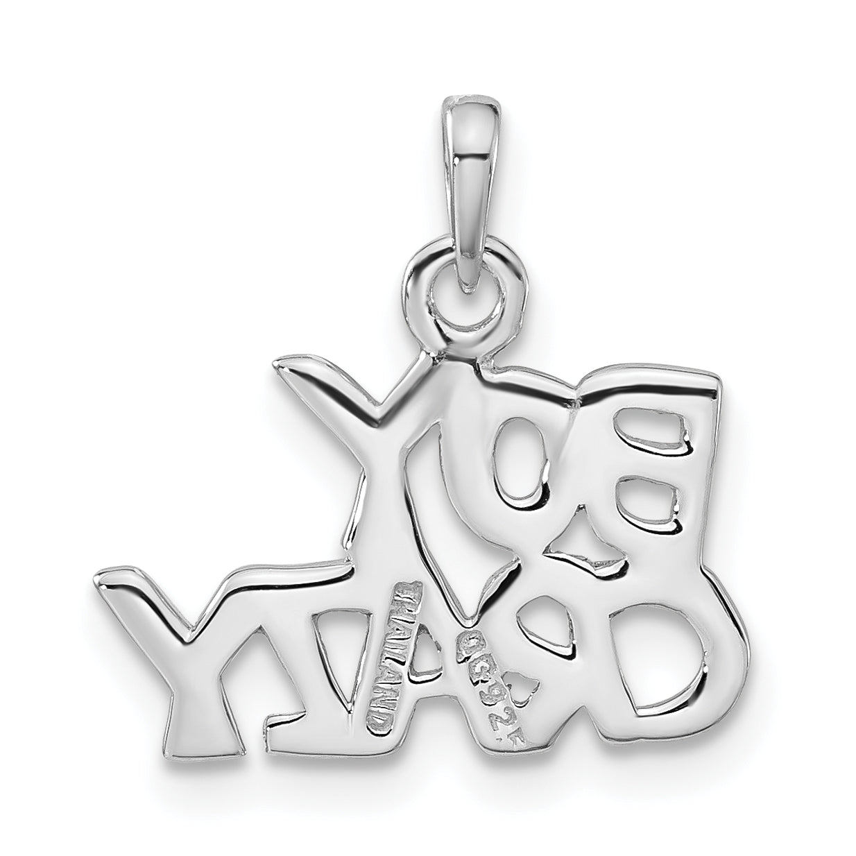 Sterling Silver Rhodium-Plated Polished Boy Crazy Pendant