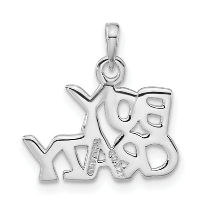 Sterling Silver Rhodium-Plated Polished Boy Crazy Pendant