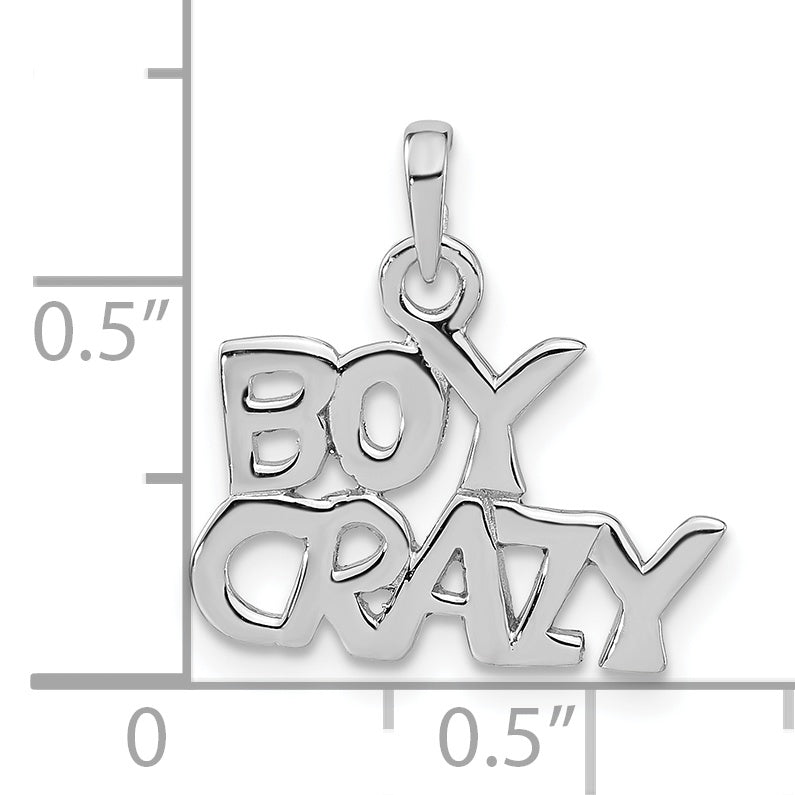 Sterling Silver Rhodium-Plated Polished Boy Crazy Pendant