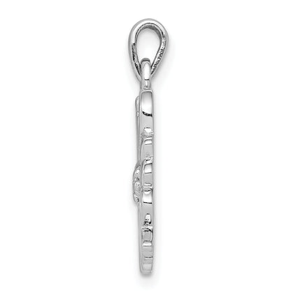 Sterling Silver Rhodium-Plated Polished Maid Of Honor Pendant