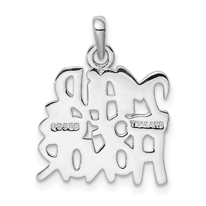 Sterling Silver Rhodium-Plated Polished Maid Of Honor Pendant