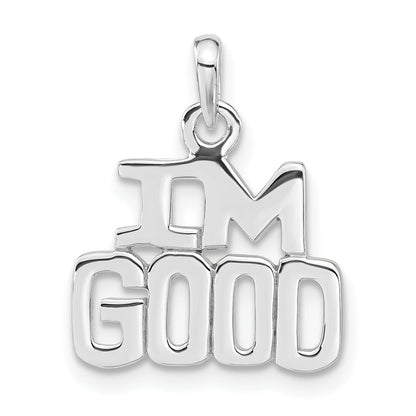 Sterling Silver Rhodium-Plated Polished Im Good Pendant