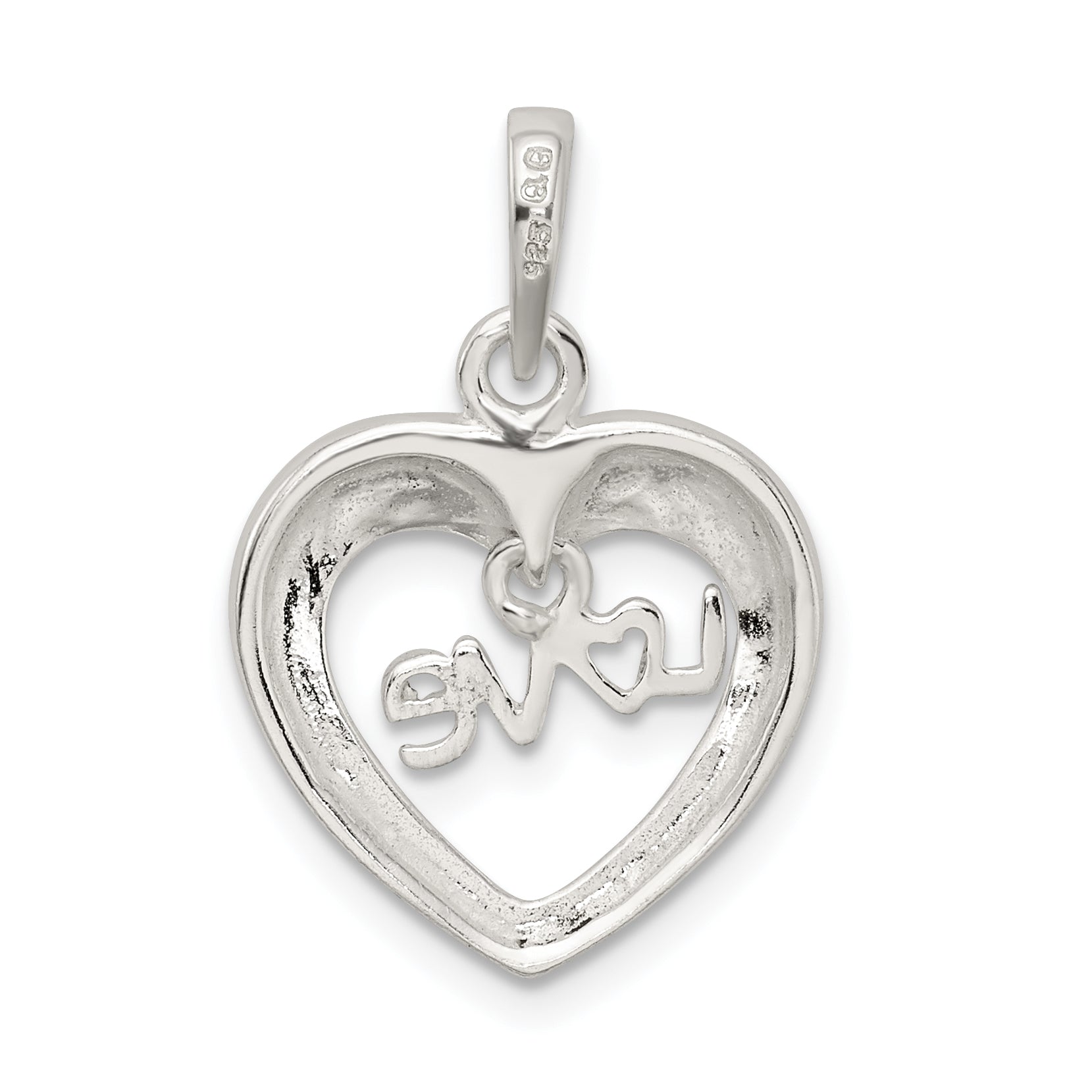 Sterling Silver Polished Love Heart Pendant