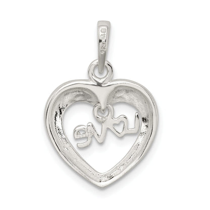 Sterling Silver Polished Love Heart Pendant
