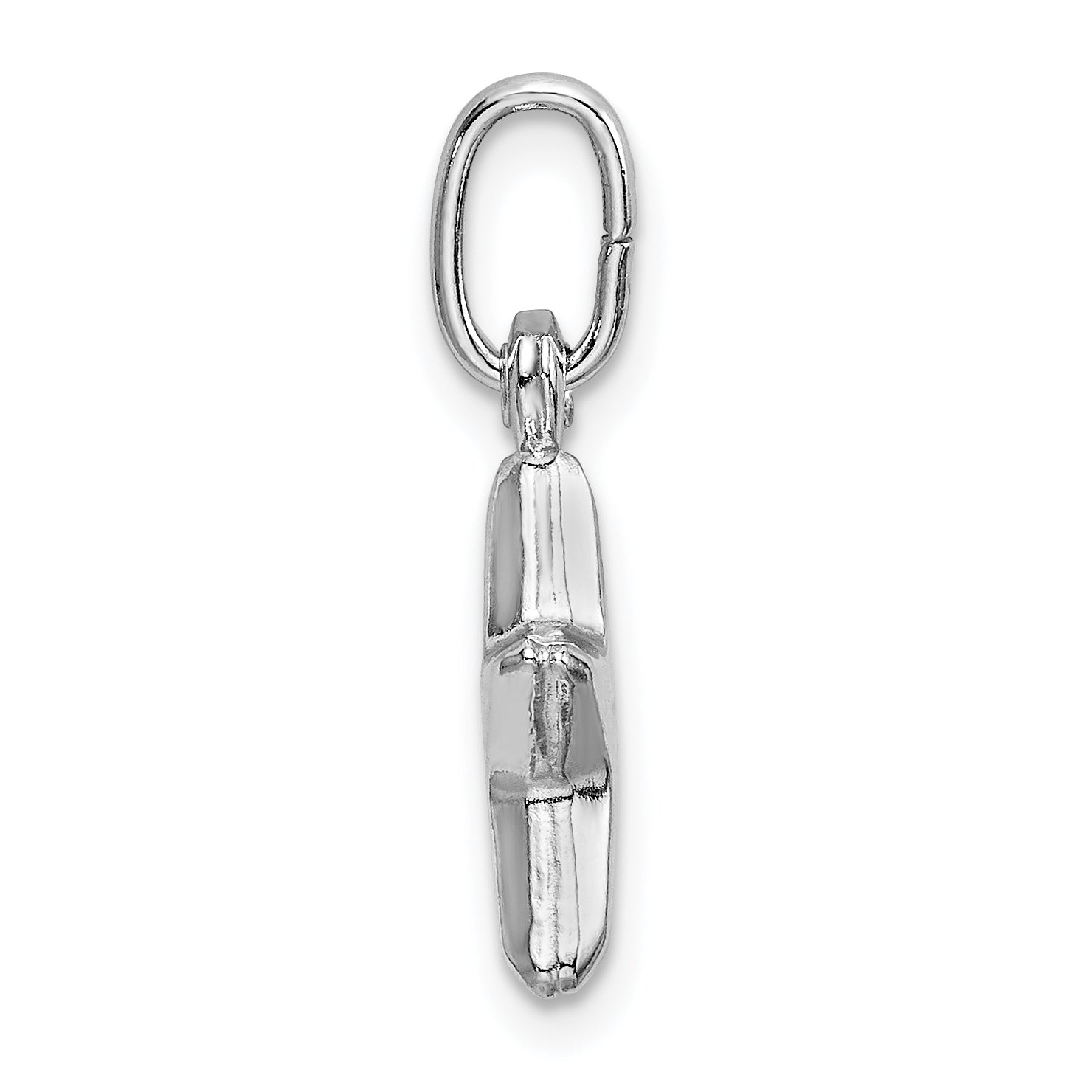 Sterling Silver Rhodium Plated Polished Star Charm