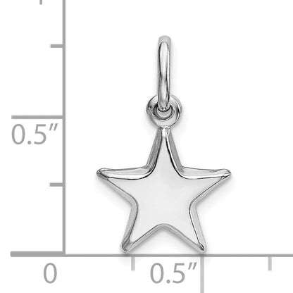 Sterling Silver Rhodium Plated Polished Star Charm