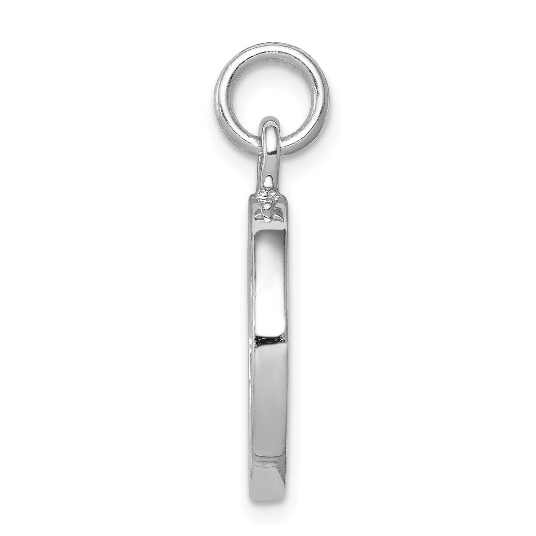 Sterling Silver Rhodium-Plated Polished Leaf Pendant