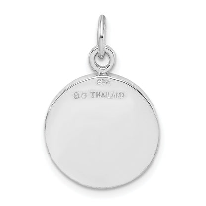 Sterling Silver Rhodium-Plated Polished Leaf Pendant