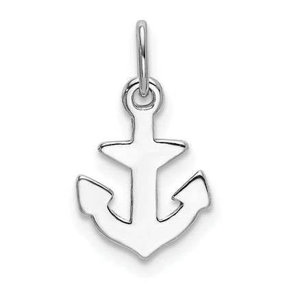Sterling Silver Rhodium-Plated Polished Anchor Charm