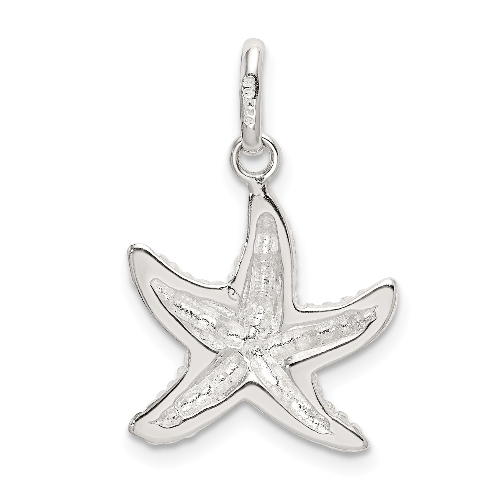 Sterling Silver Polished And Textured Starfish Charm