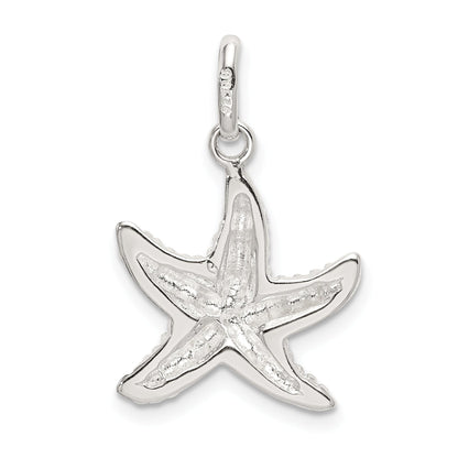 Sterling Silver Polished And Textured Starfish Charm