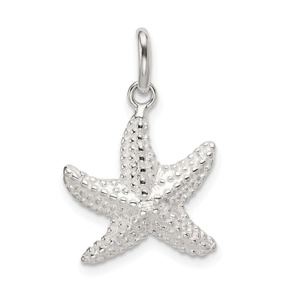 Sterling Silver Polished And Textured Starfish Charm