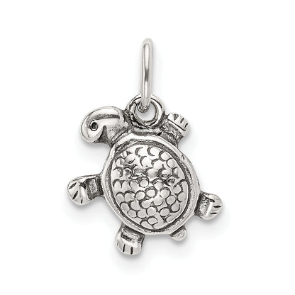 Sterling Silver Antiqued Turtle Charm