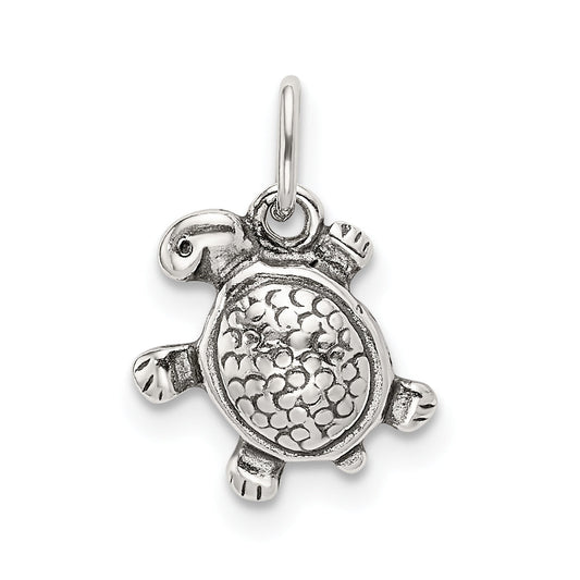 Sterling Silver Antiqued Turtle Charm