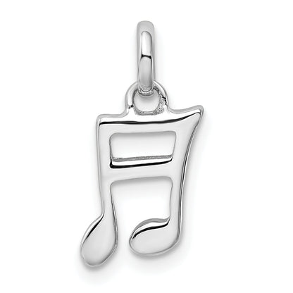 Sterling Silver Rhodium-Plated Music Note Pendant