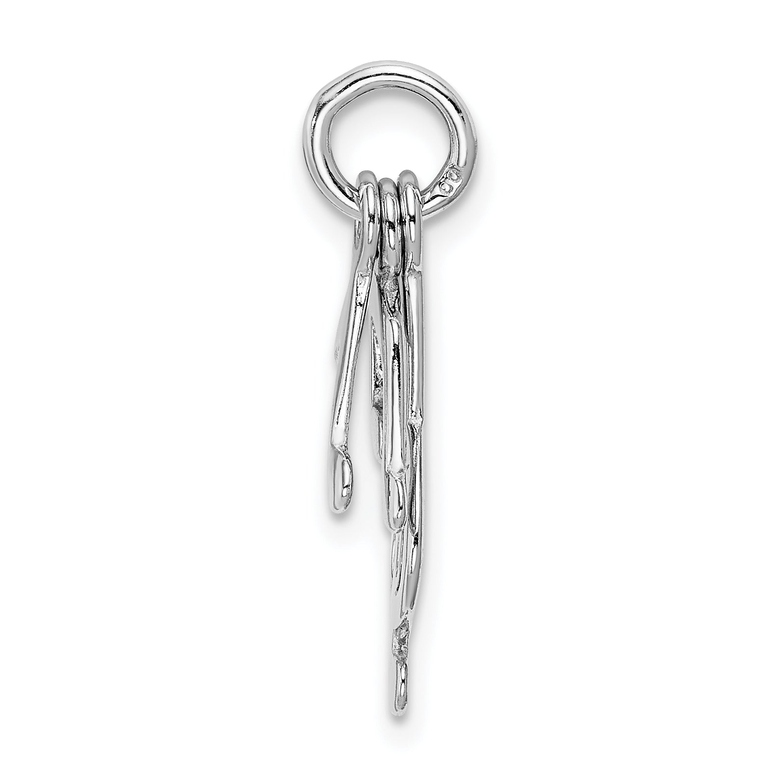 Sterling Silver Rhod-Plated Polished Music Notes Charm