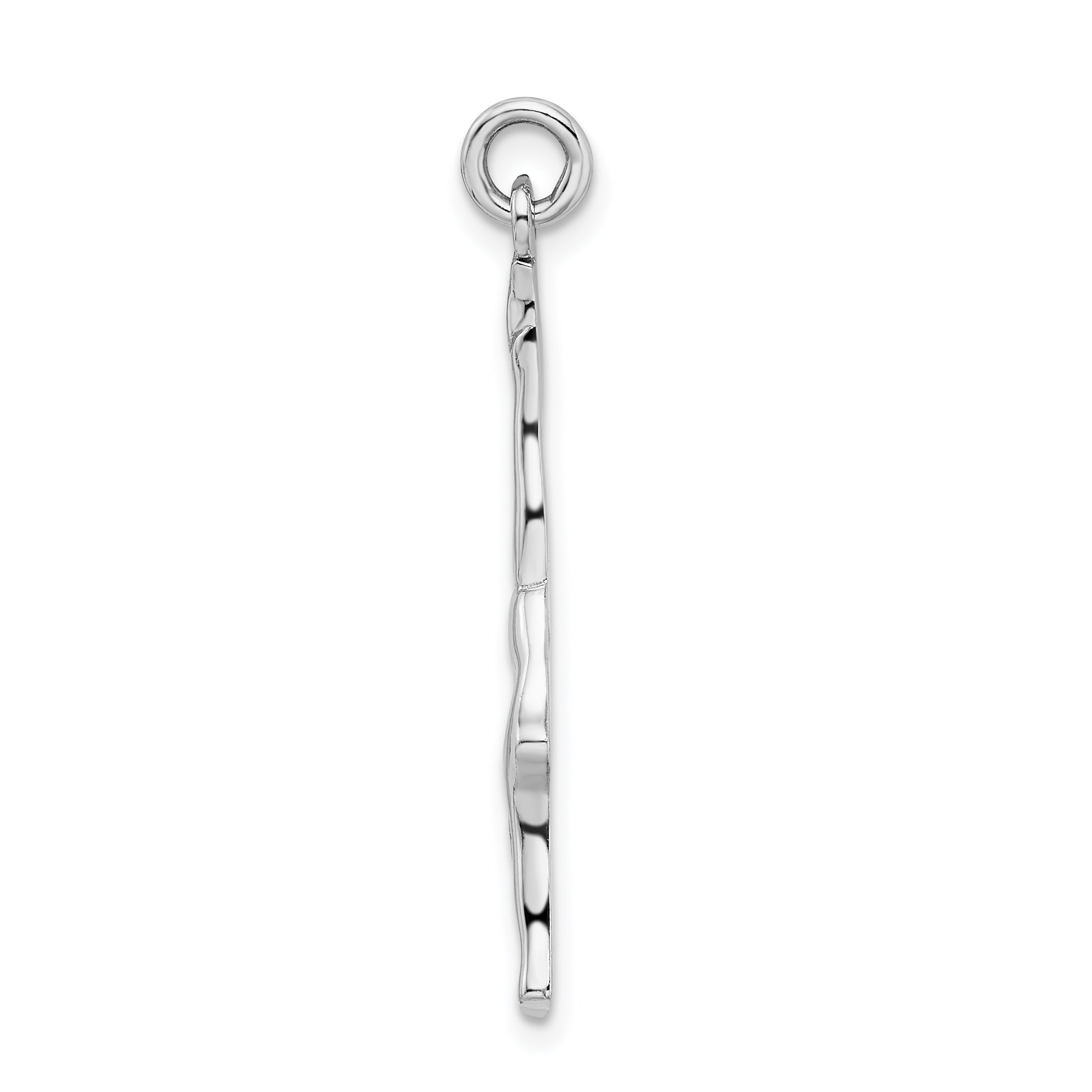 Sterling Silver Rhodium-Plated Polished Gymnast Pendant