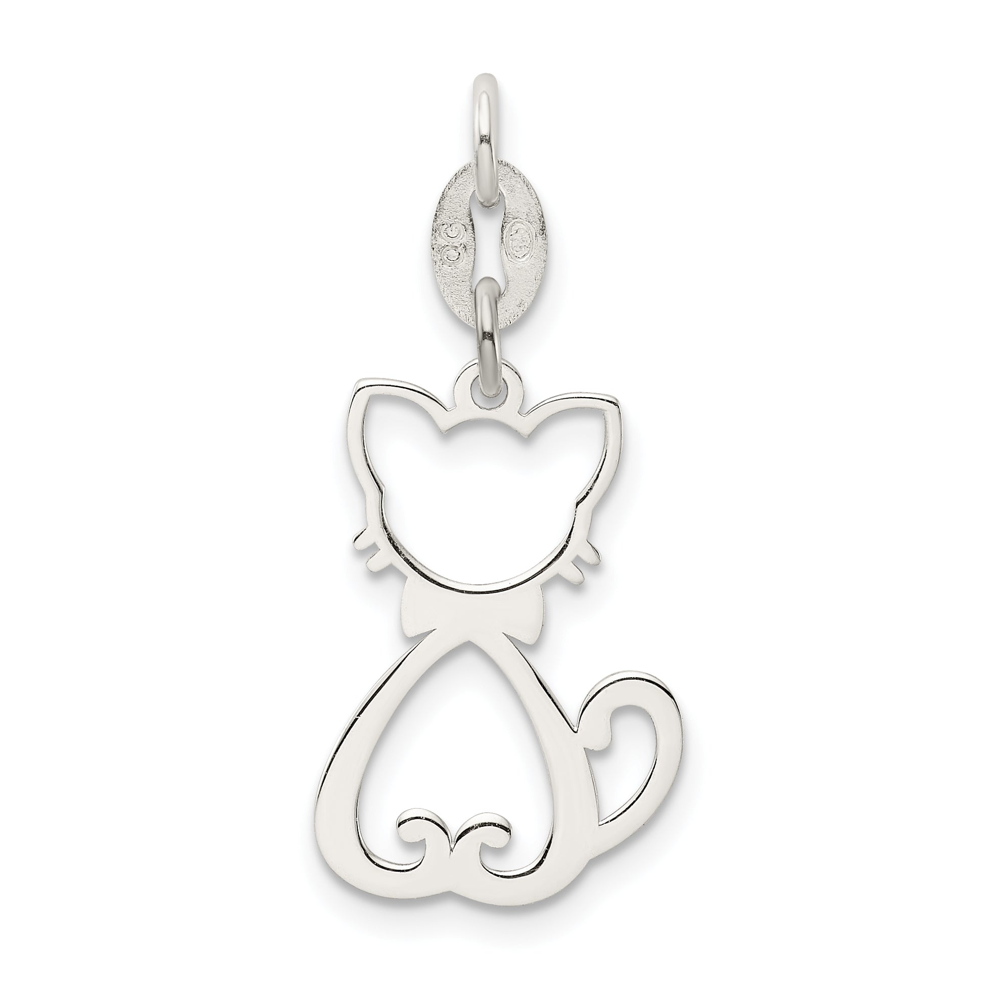 Sterling Silver Polished Cat Charm