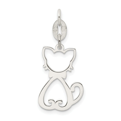 Sterling Silver Polished Cat Charm