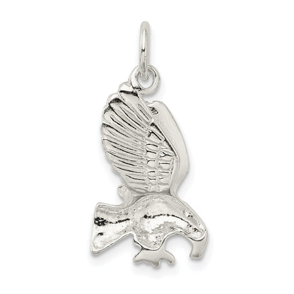 Sterling Silver Polished And Diamond-Cut Eagle Pendant
