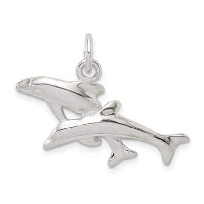 Sterling Silver Dolphins Charm