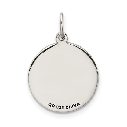 Sterling Silver Rhodium-Plated Enameled Statue Of Liberty W/Flag Charm