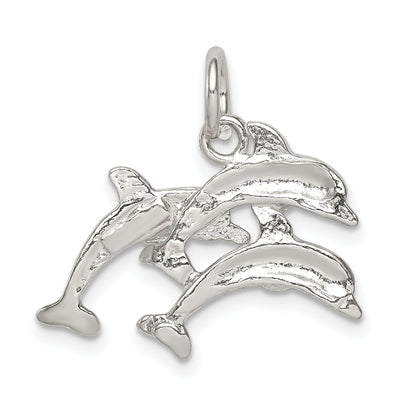 Sterling Silver Dolphins Charm