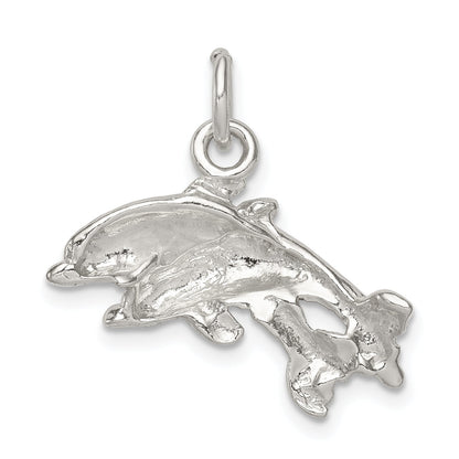 Sterling Silver Dolphins Charm