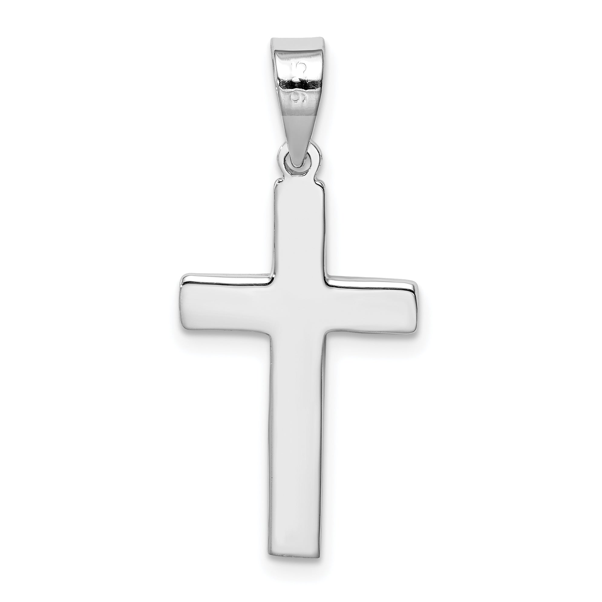 Sterling Silver Rhodium-Plated Polished Crucifix Pendant