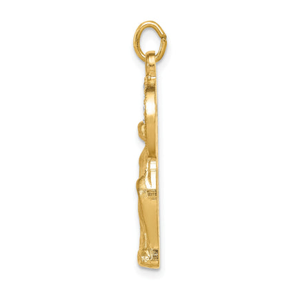 Sterling Silver Gold Tone & Cz Miraculous Medal Pendant