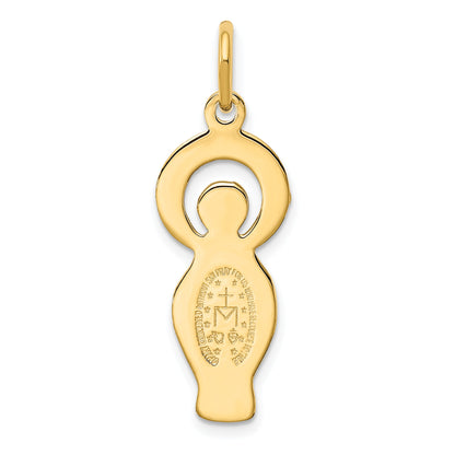 Sterling Silver Gold Tone & Cz Miraculous Medal Pendant